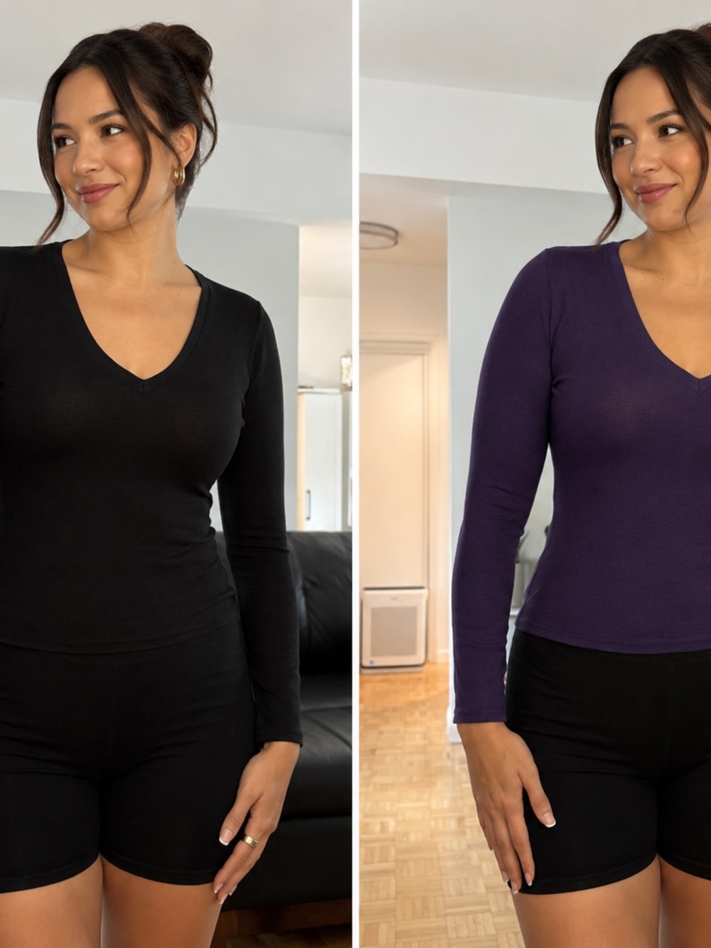 Wilfred Black & Purple V-Neck Long Sleeve Top Bundle